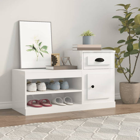 Vidaxx armoire à chaussures 100x42x60 cm bois fini blanc brillant