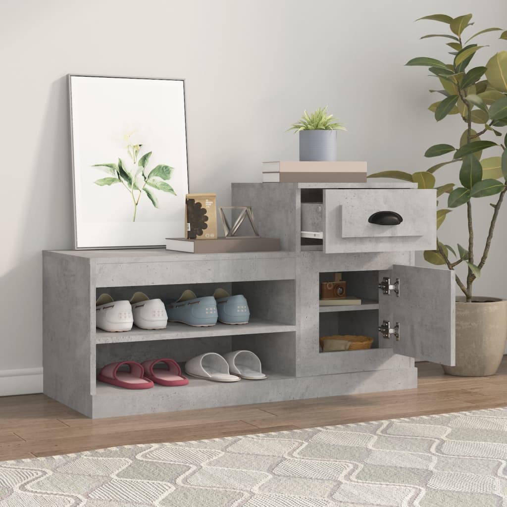 Vidaxx meuble à chaussures 100x42x60 cm dérivé du bois béton gris