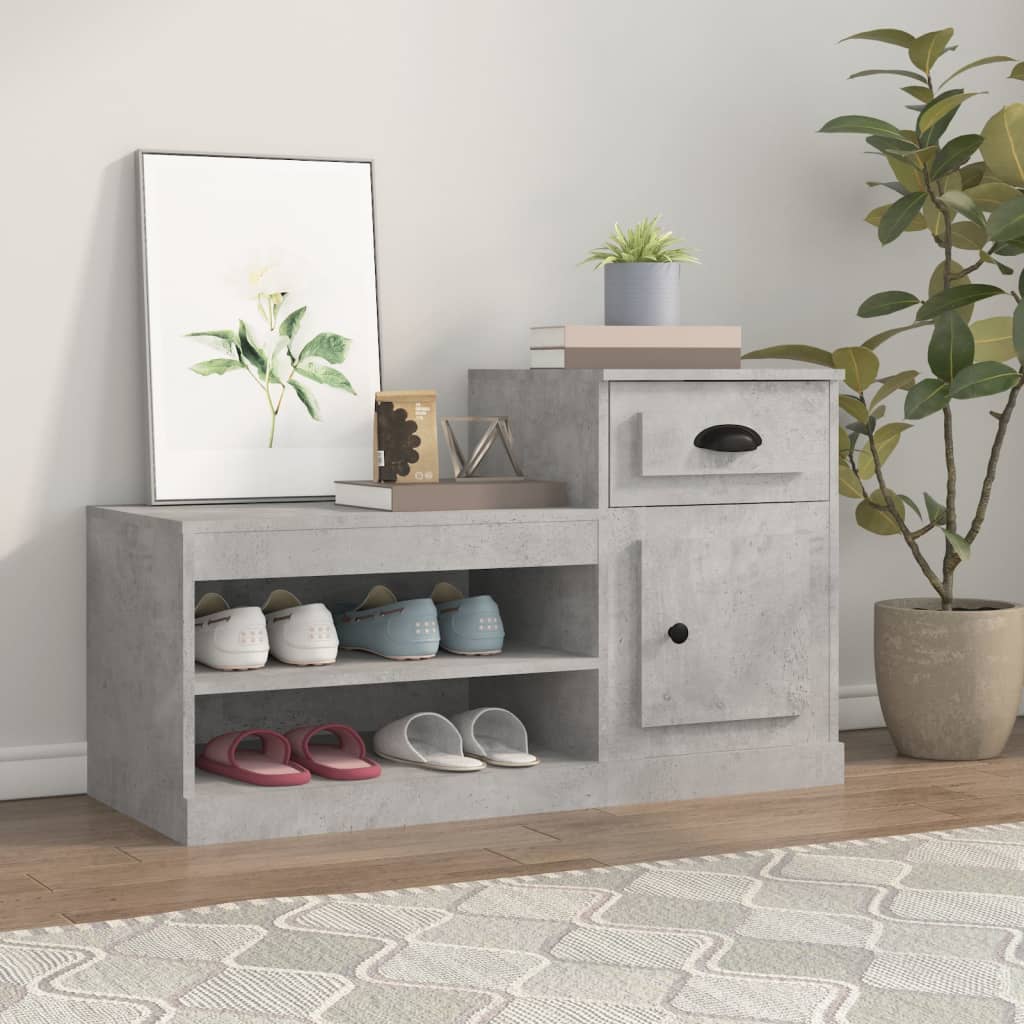 Vidaxx meuble à chaussures 100x42x60 cm dérivé du bois béton gris