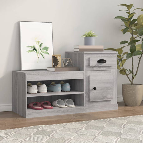 Vidaxx meuble à chaussures 100x42x60 cm bois d'ingénierie couleur chêne sonoma gris
