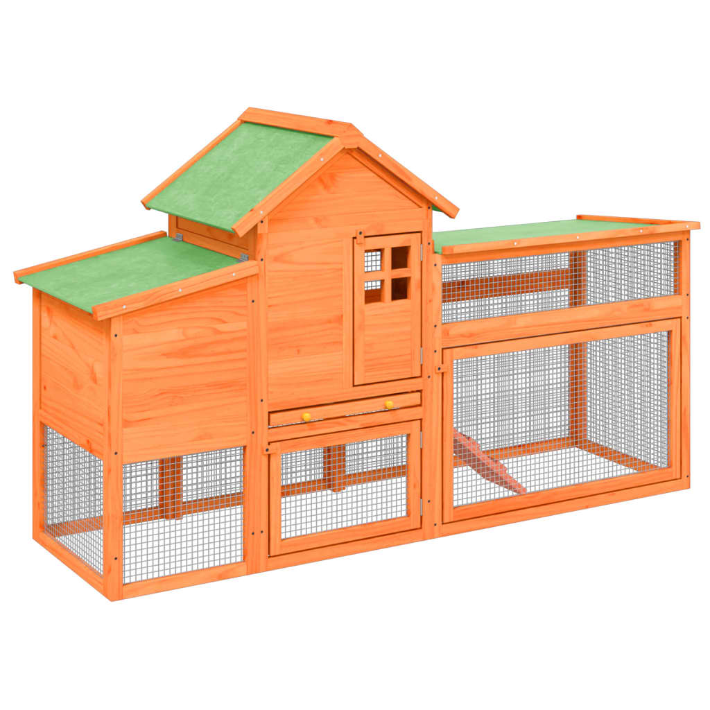 Vidaxl Chicken coop 186.5x58.5x113 cm Solid pine pine brown