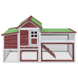VidaXL Poulailler 186,5x58,5x113 cm Bois de Pin Massif Couleur Moka