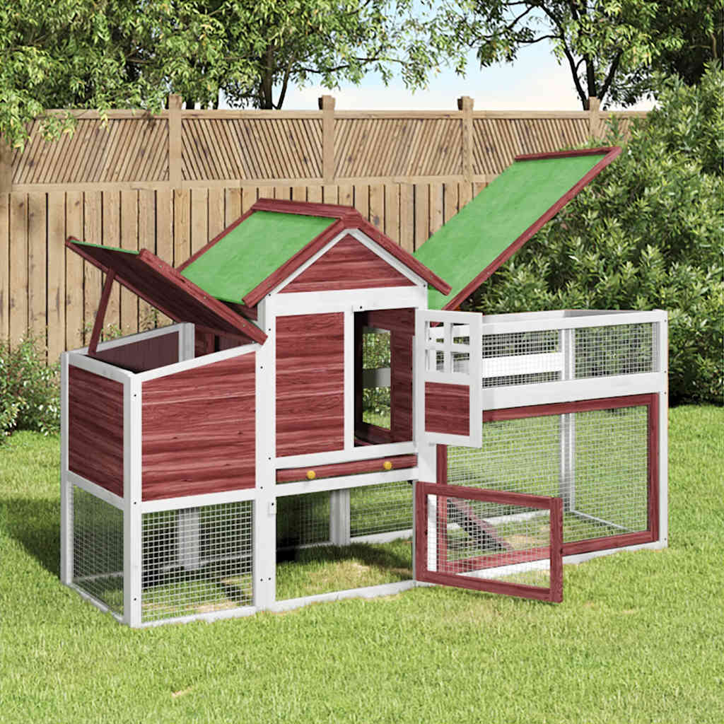 VidaXL Poulailler 186,5x58,5x113 cm Bois de Pin Massif Couleur Moka
