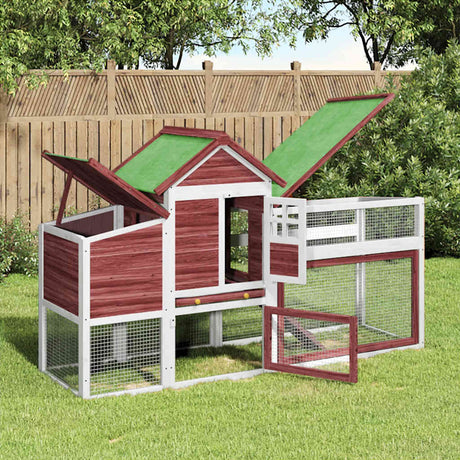 VidaXL Poulailler 186,5x58,5x113 cm Bois de Pin Massif Couleur Moka