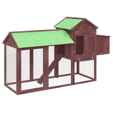 Poulailler Vidaxx 193x65x117 cm en bois de pin massif couleur moka