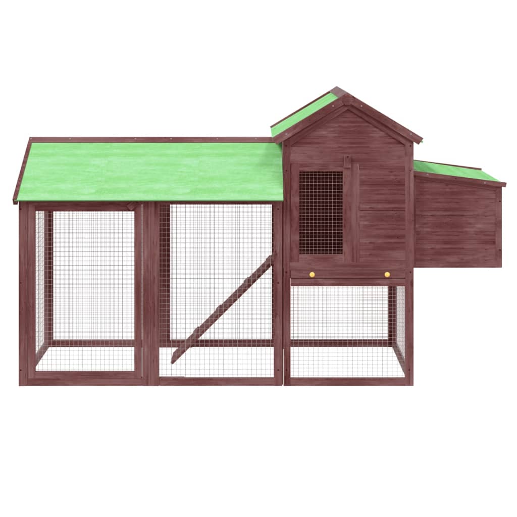 Poulailler Vidaxx 193x65x117 cm en bois de pin massif couleur moka
