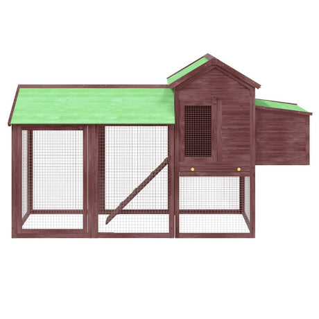 Poulailler Vidaxx 193x65x117 cm en bois de pin massif couleur moka