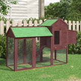Poulailler Vidaxx 193x65x117 cm en bois de pin massif couleur moka