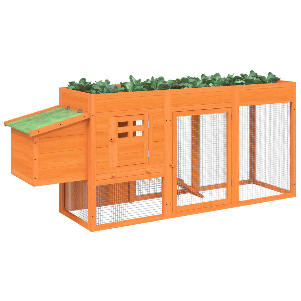 Vidaxl Chicken Coop 204x50x84 cm Pinna solido marrone