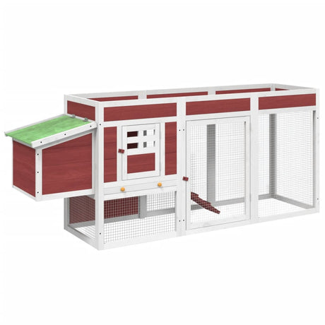 Poulailler Vidaxx 204x50x84 cm en bois de pin massif, couleur moka