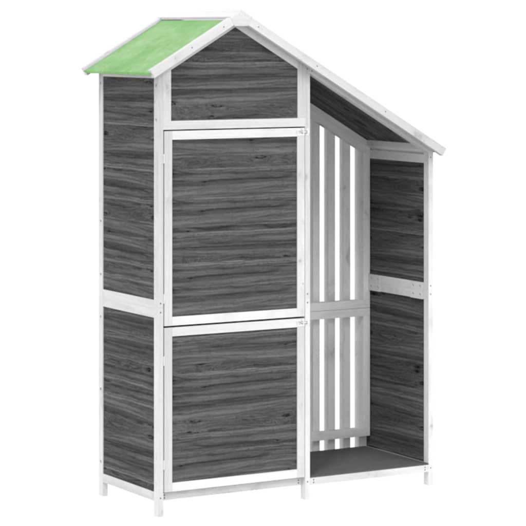 Vidaxl Garden Shed 120x53.5x170 cm Solid furugrå