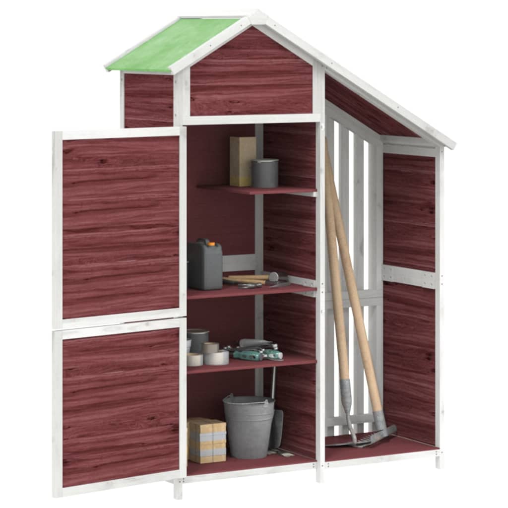 Vidaxl Garden Shed 120x53.5x170 cm Solid Pine Mocha -farget