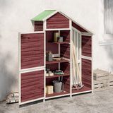 Vidaxl Garden Shed 120x53.5x170 cm Solid Pine Mocha -farget