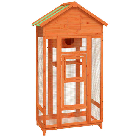 Vidaxx volière 91,5x53x170 cm bois de pin massif marron