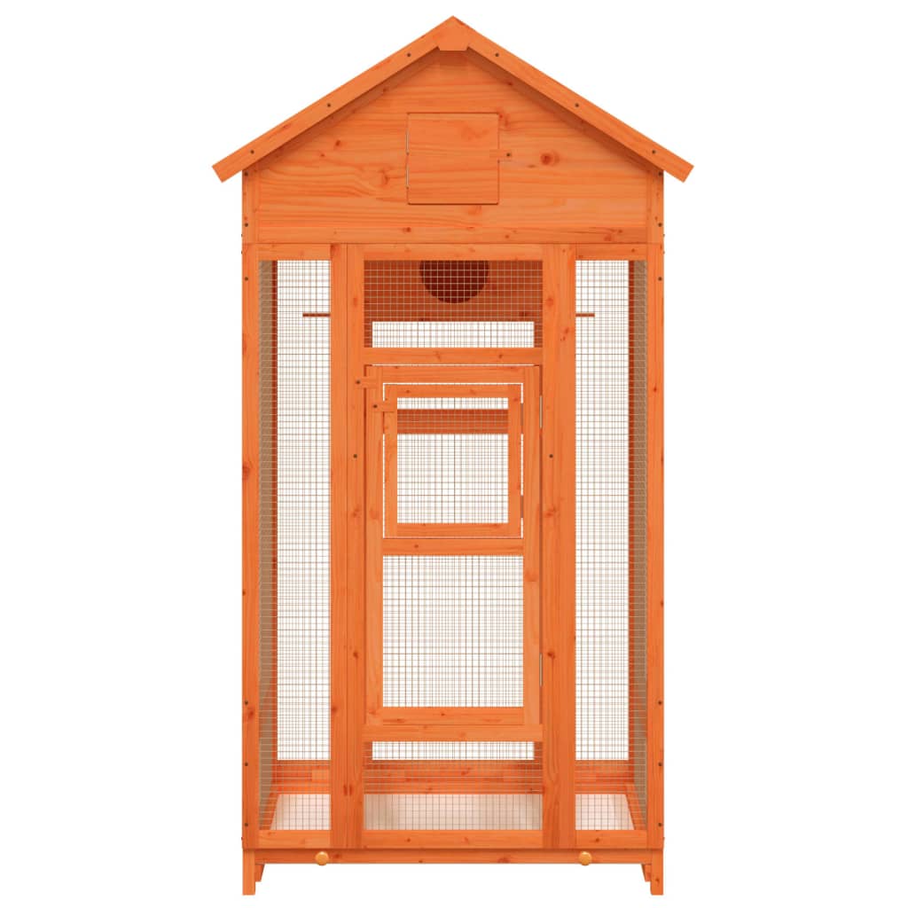 Vidaxl Aviary 91.5x53x170 cm Solid Pine Pine Brown