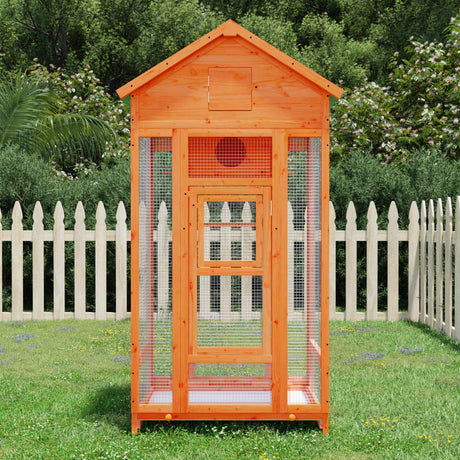 Vidaxx volière 91,5x53x170 cm bois de pin massif marron