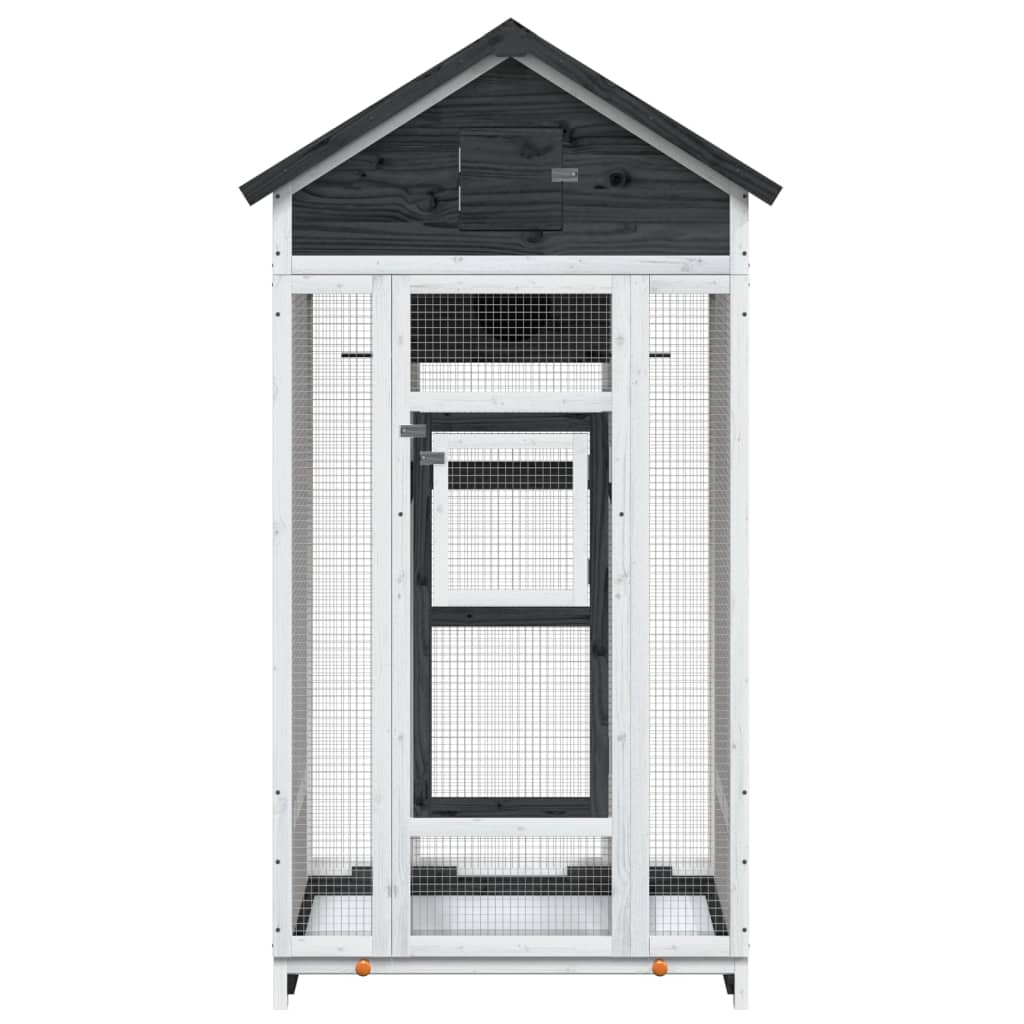 Vidaxx volière 91,5x53x170 cm bois de pin massif gris