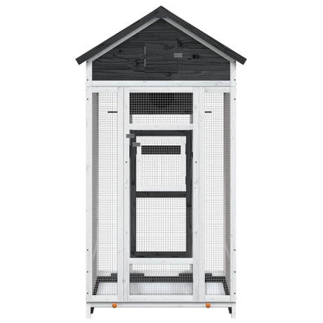 Vidaxx volière 91,5x53x170 cm bois de pin massif gris