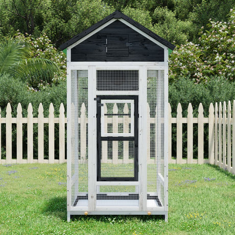 Vidaxx volière 91,5x53x170 cm bois de pin massif gris