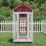 Volière Vidaxx 91,5x53x170 cm en bois de pin massif couleur moka
