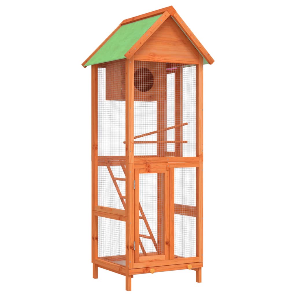VidaXL Volière 60x58,5x160 cm bois de pin massif marron