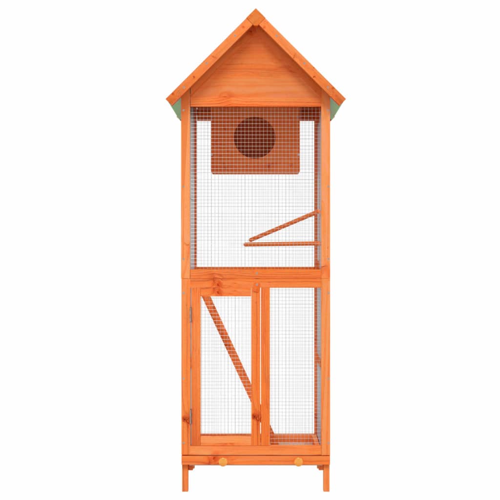 Vidaxl Aviary 60x58.5x160 cm Solid furubrun