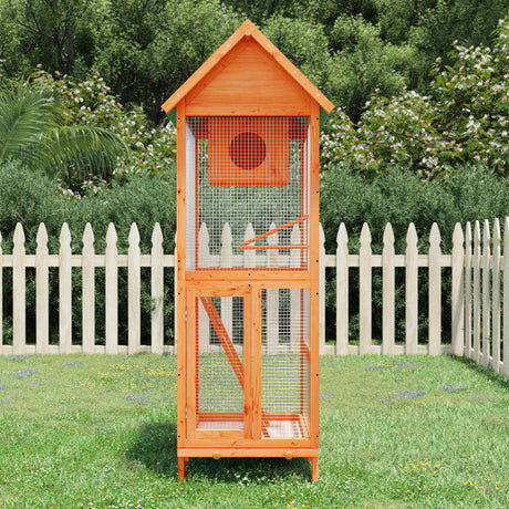 VidaXL Volière 60x58,5x160 cm bois de pin massif marron