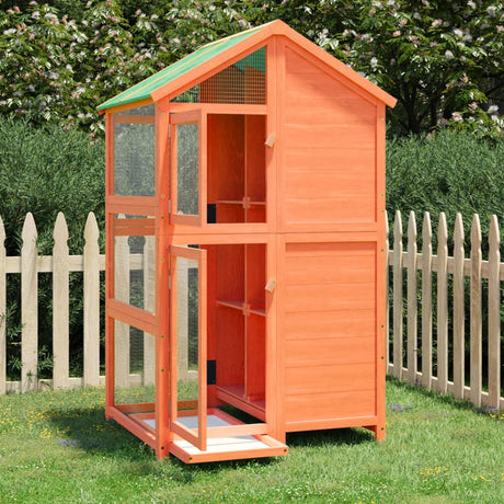 Vidaxx volière 97x81x152 cm bois de pin massif marron
