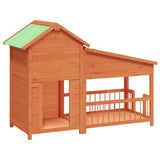 Vidaxl Dog Loft 143x60.5x109 cm stałą sosnową brąz