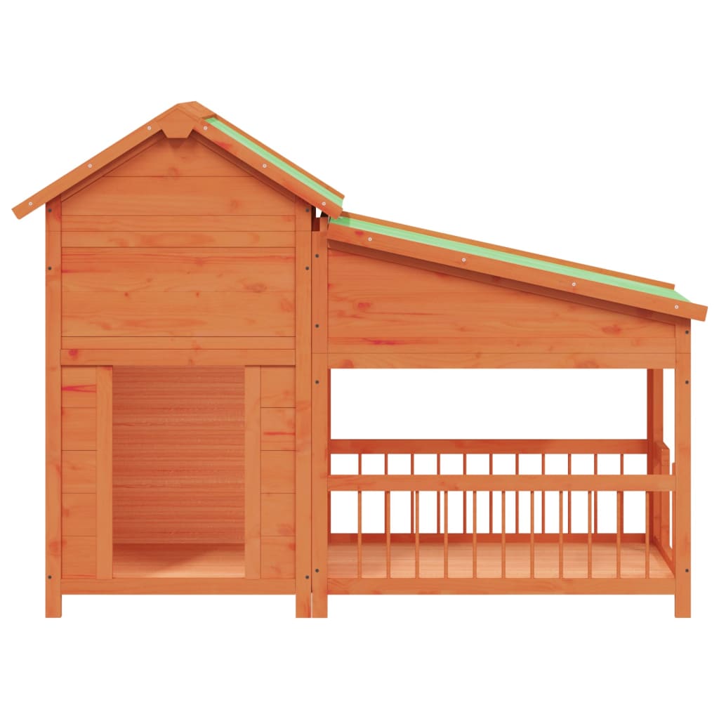 VidaXL niche pour chien 143x60,5x109 cm bois de pin massif marron