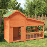 VidaXL niche pour chien 143x60,5x109 cm bois de pin massif marron