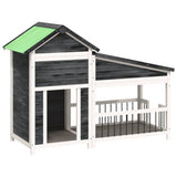 Vidaxl Dog Loft 143x60.5x109 cm Solid Pine Grey Grey