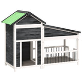 Vidaxx niche pour chien 143x60,5x109 cm bois de pin massif gris
