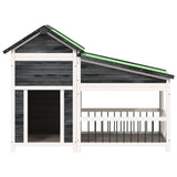 Vidaxl Dog Loft 143x60.5x109 cm Solid Pine Grey Grey