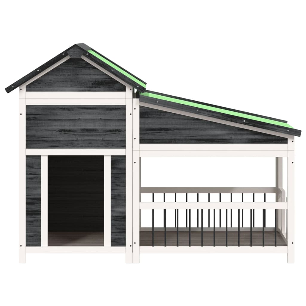 Vidaxx niche pour chien 143x60,5x109 cm bois de pin massif gris