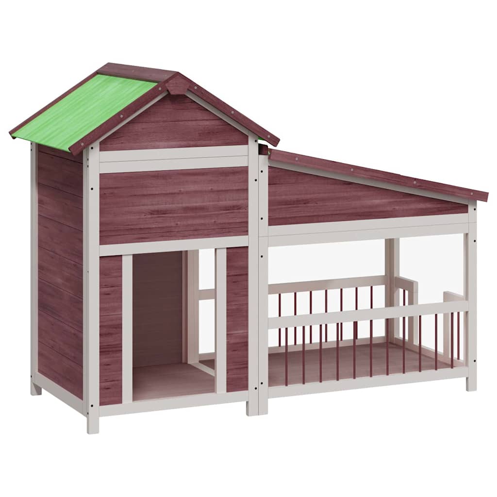 Vidaxxl niche pour chien 143x60,5x109 cm en bois de pin massif couleur moka