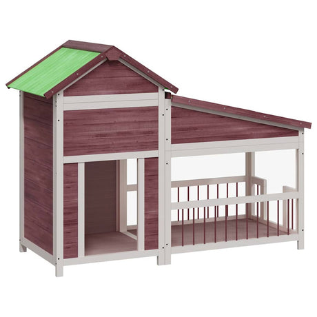 Vidaxxl niche pour chien 143x60,5x109 cm en bois de pin massif couleur moka