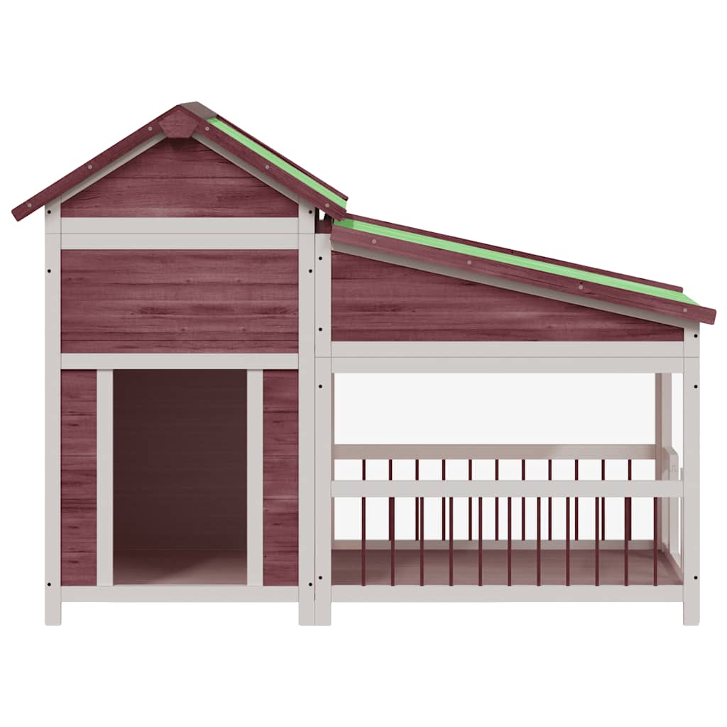 Vidaxxl niche pour chien 143x60,5x109 cm en bois de pin massif couleur moka