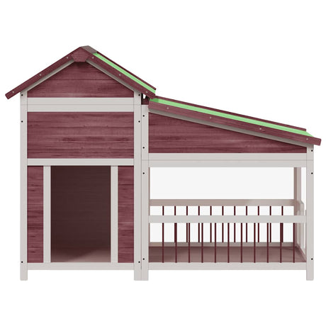Vidaxxl niche pour chien 143x60,5x109 cm en bois de pin massif couleur moka