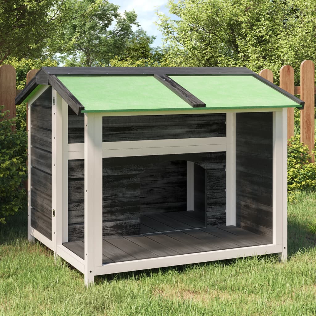 VidaXL niche pour chien 96x87x80,5 cm bois de pin massif gris