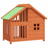 Vidaxxl niche pour chien 96x60,5x87 cm bois de pin massif marron