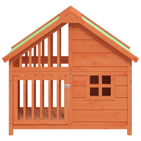 Vidaxxl niche pour chien 96x60,5x87 cm bois de pin massif marron
