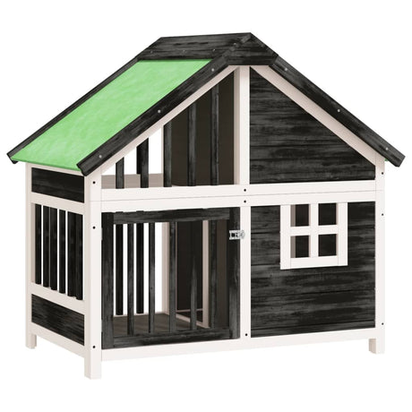 Vidaxxl niche pour chien 96x60,5x87 cm bois de pin massif gris