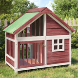 Vidaxxl niche pour chien 96x60,5x87 cm en bois de pin massif couleur moka