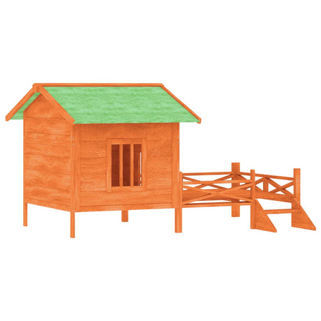 VidaXL niche pour chien 159x120x88,5 cm bois de pin massif marron