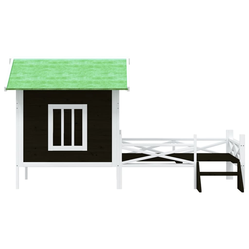VidaXL niche pour chien 159x120x88,5 cm bois de pin massif gris