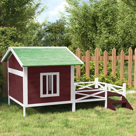 VidaXL niche pour chien 159x120x88,5 cm en bois de pin massif couleur moka