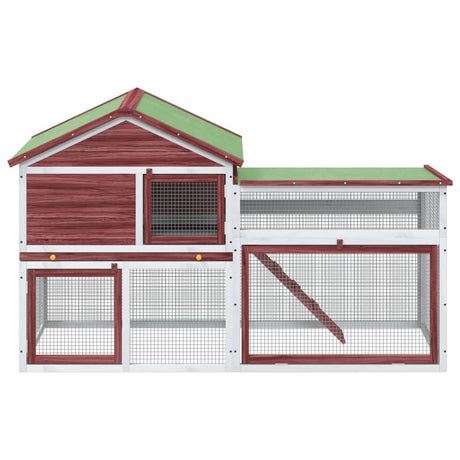 Clapier à lapin Vidaxxl 185,5x60,5x109,5 cm en bois de pin massif couleur moka