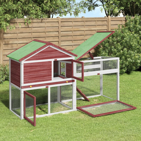 Clapier à lapin Vidaxxl 185,5x60,5x109,5 cm en bois de pin massif couleur moka