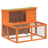 Vidaxxl clapier à lapin 102x90x84,5 cm bois de pin massif marron